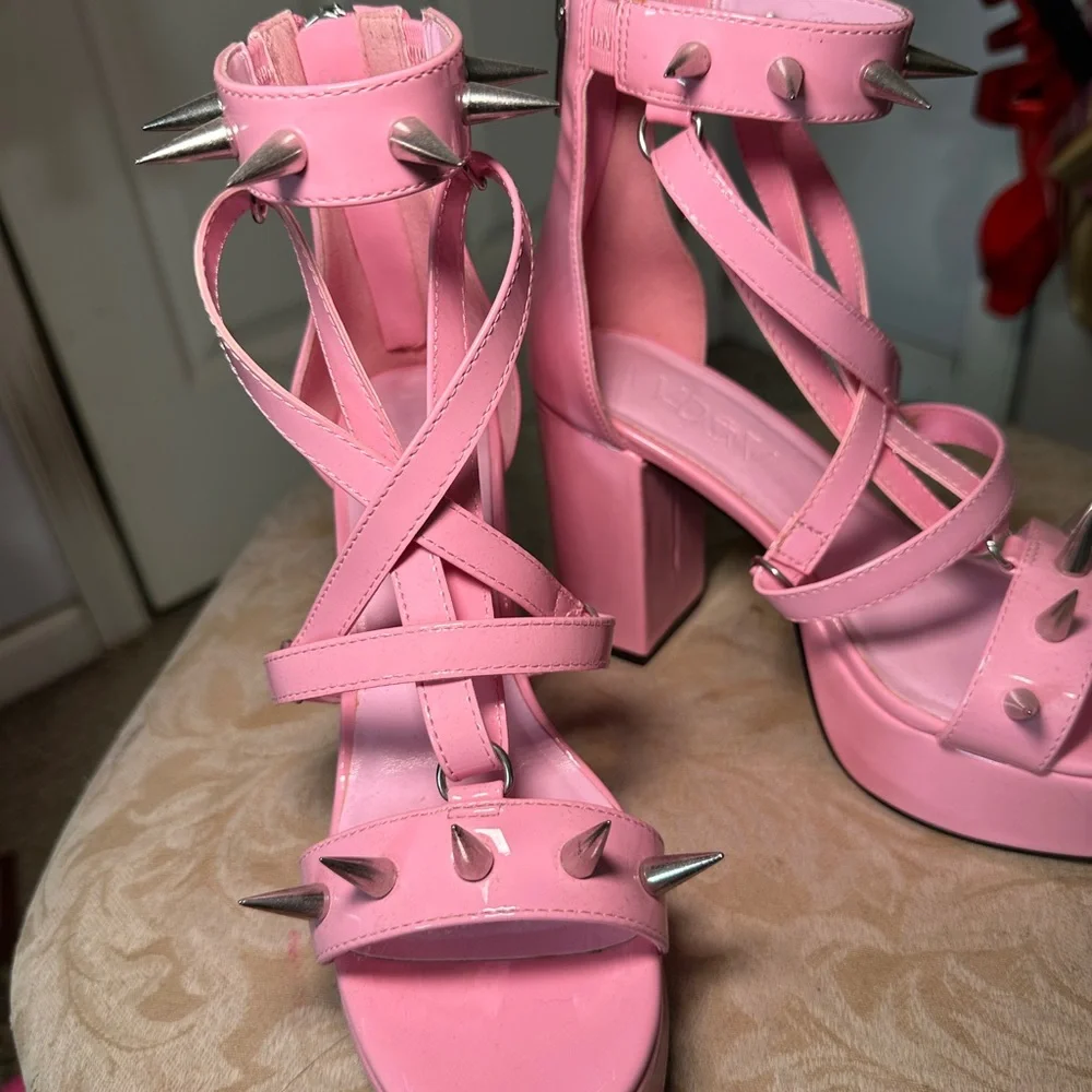 WIDOW dollskill pink Strappy Spiked Sandals - Picture 10 of 11